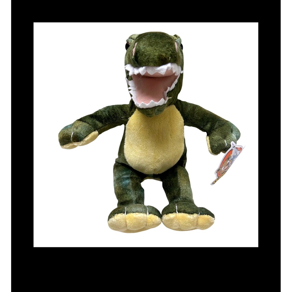 Teddy Mountain Dyno The Dinosaur 8 Inch Green Yellow Plush Stuffed Animal 0156